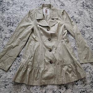 Vintage Trench Longsleeve Mini Dress Y2k Womens M* Academia Preppy Chic Decree